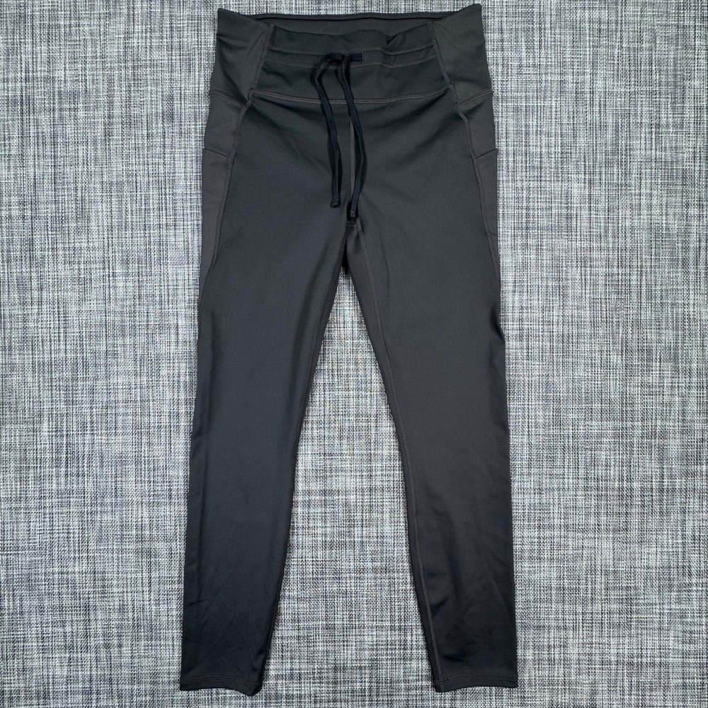 Fabletics UltraCool Womens Approx Small Gray Leggings Drawstring Pockets Yoga